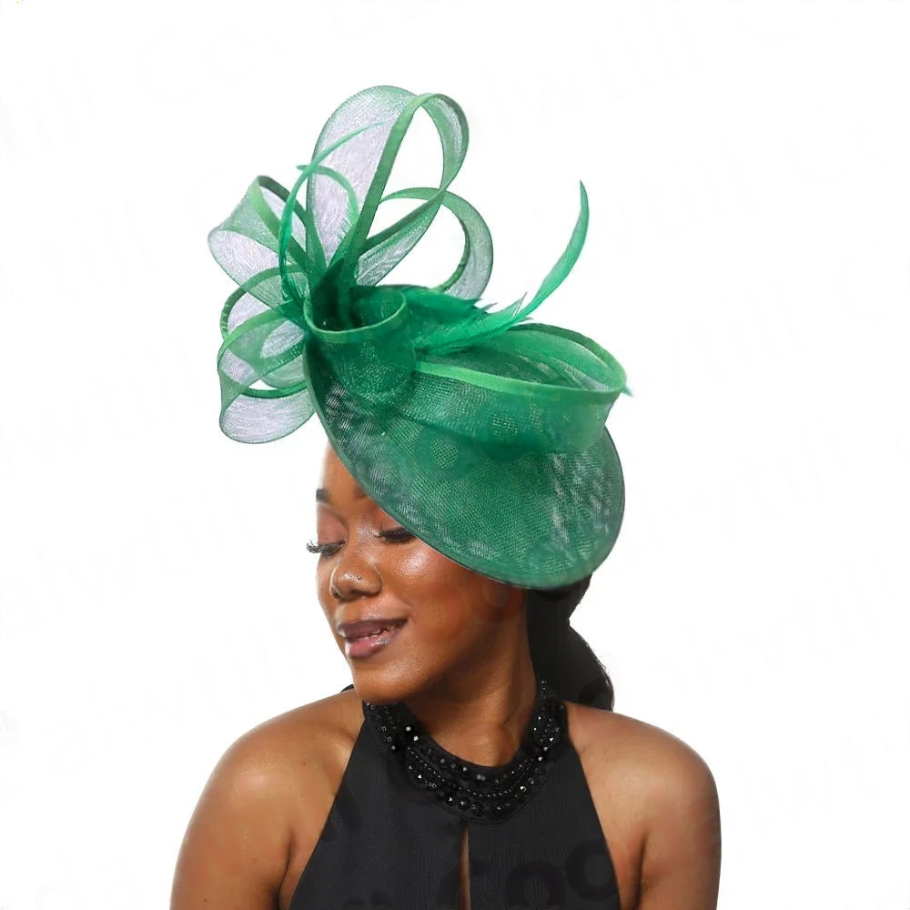Femme Mariage Fascinator Hat β Elegant Feather Headpiece for Women, Formal Wedding, Church, Tea Party & Kentucky Derby