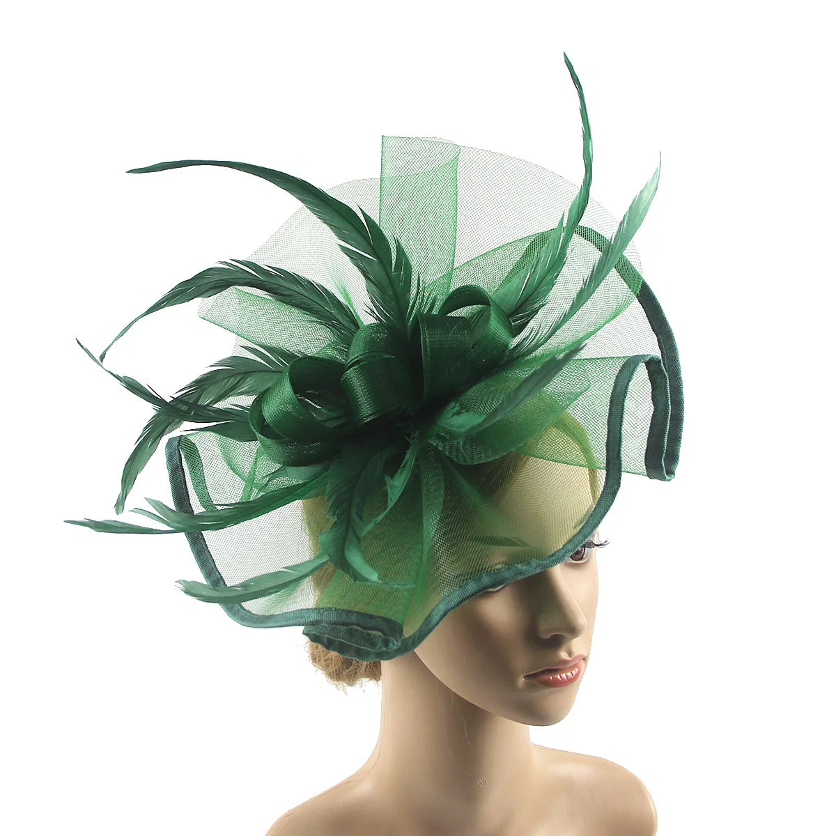 Lady's Flower Fascinator Headband β Elegant Pillbox Hat with Veil & Feather for Cocktail, Tea Party & Special Events