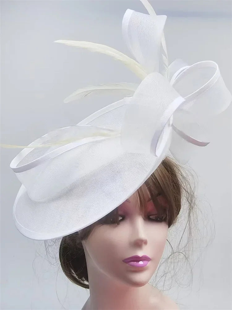 Femme Mariage Fascinator Hat β Elegant Feather Headpiece for Women, Formal Wedding, Church, Tea Party & Kentucky Derby