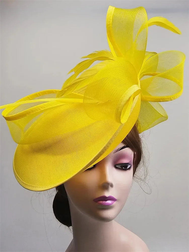 Femme Mariage Fascinator Hat β Elegant Feather Headpiece for Women, Formal Wedding, Church, Tea Party & Kentucky Derby