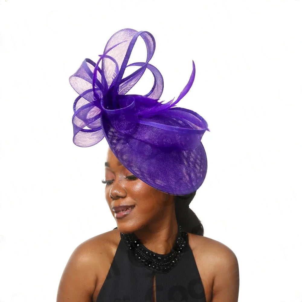 Femme Mariage Fascinator Hat β Elegant Feather Headpiece for Women, Formal Wedding, Church, Tea Party & Kentucky Derby