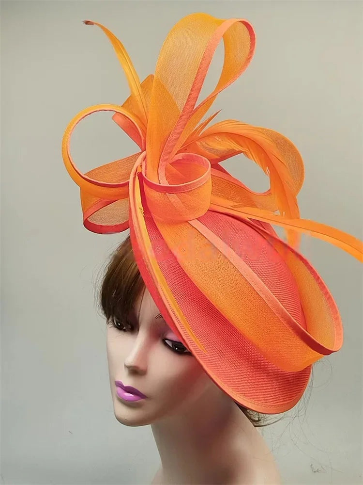 Femme Mariage Fascinator Hat β Elegant Feather Headpiece for Women, Formal Wedding, Church, Tea Party & Kentucky Derby