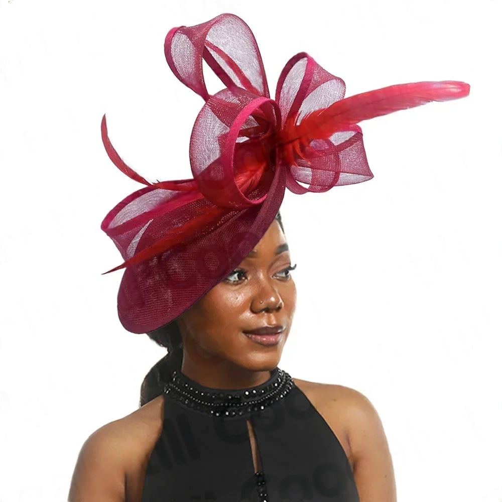 Femme Mariage Fascinator Hat β Elegant Feather Headpiece for Women, Formal Wedding, Church, Tea Party & Kentucky Derby