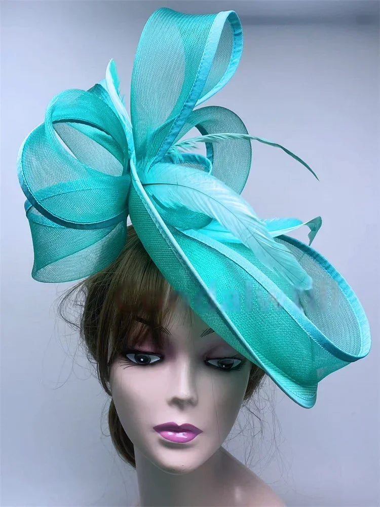 Femme Mariage Fascinator Hat β Elegant Feather Headpiece for Women, Formal Wedding, Church, Tea Party & Kentucky Derby