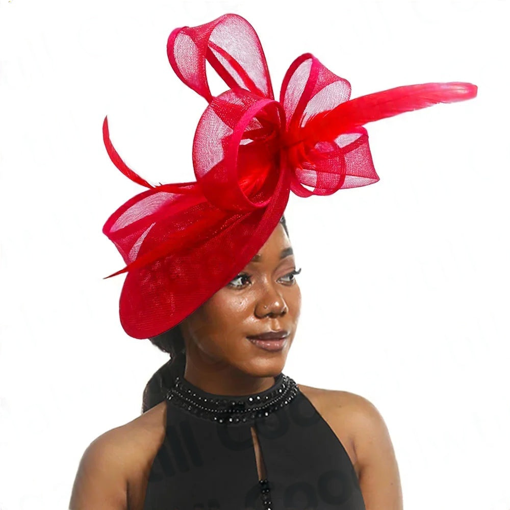Femme Mariage Fascinator Hat β Elegant Feather Headpiece for Women, Formal Wedding, Church, Tea Party & Kentucky Derby