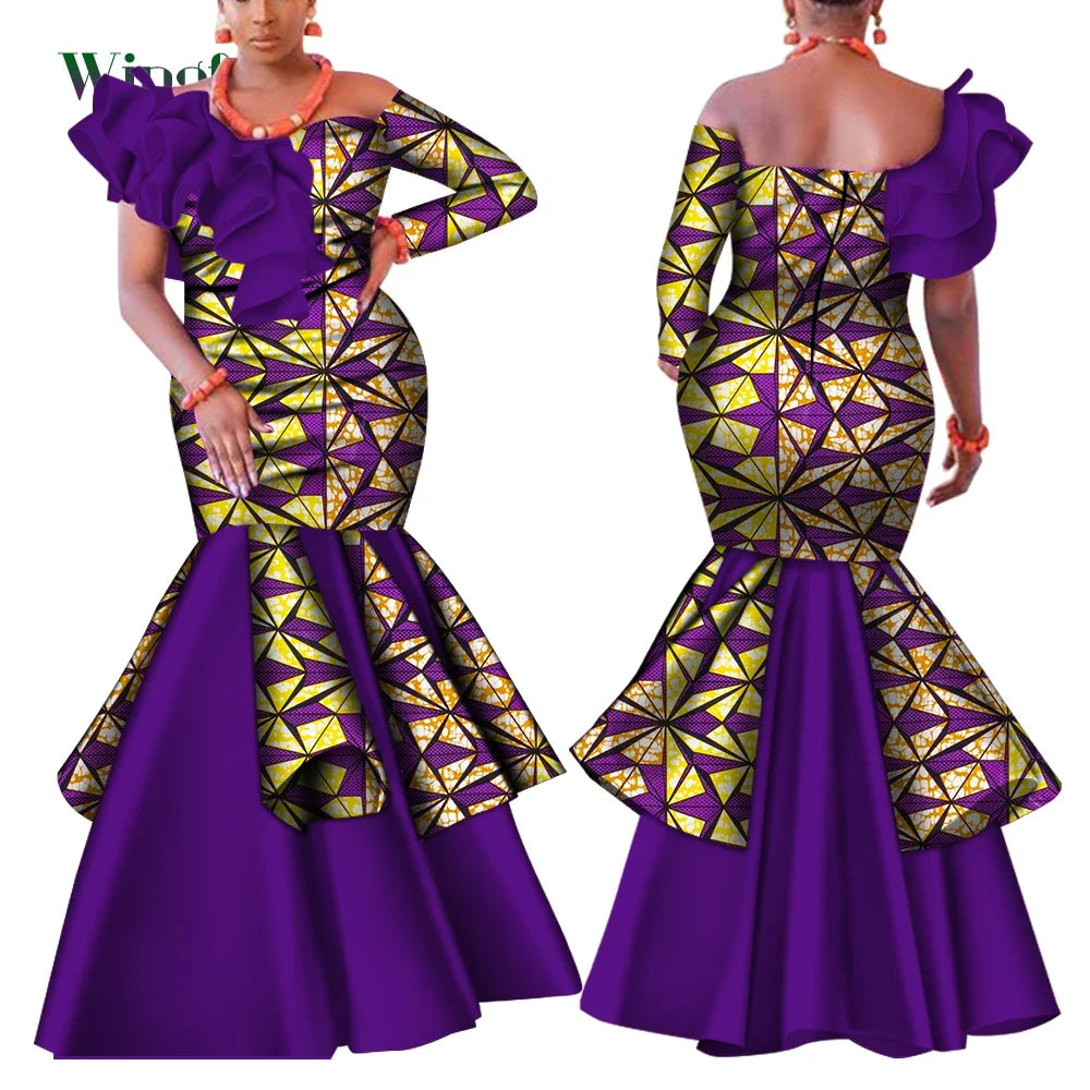 Dashiki African Mermaid Dress, Ankara Gown, African maxi mermaid, African prom dress, African prom 2024
