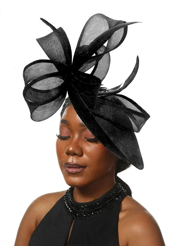 Femme Mariage Fascinator Hat β Elegant Feather Headpiece for Women, Formal Wedding, Church, Tea Party & Kentucky Derby
