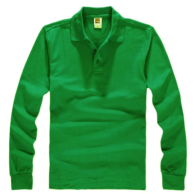 Classic Polo Shirt Men Long Sleeve Casual Cotton