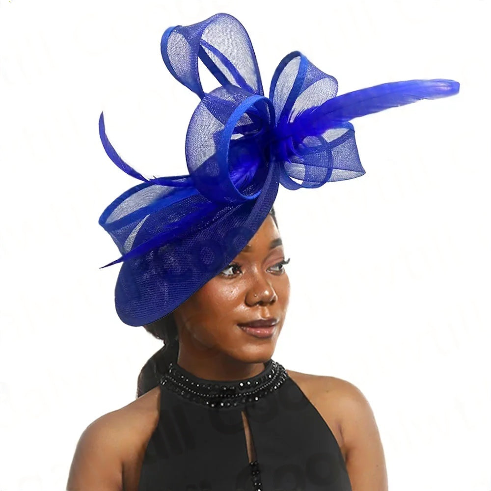 Femme Mariage Fascinator Hat β Elegant Feather Headpiece for Women, Formal Wedding, Church, Tea Party & Kentucky Derby