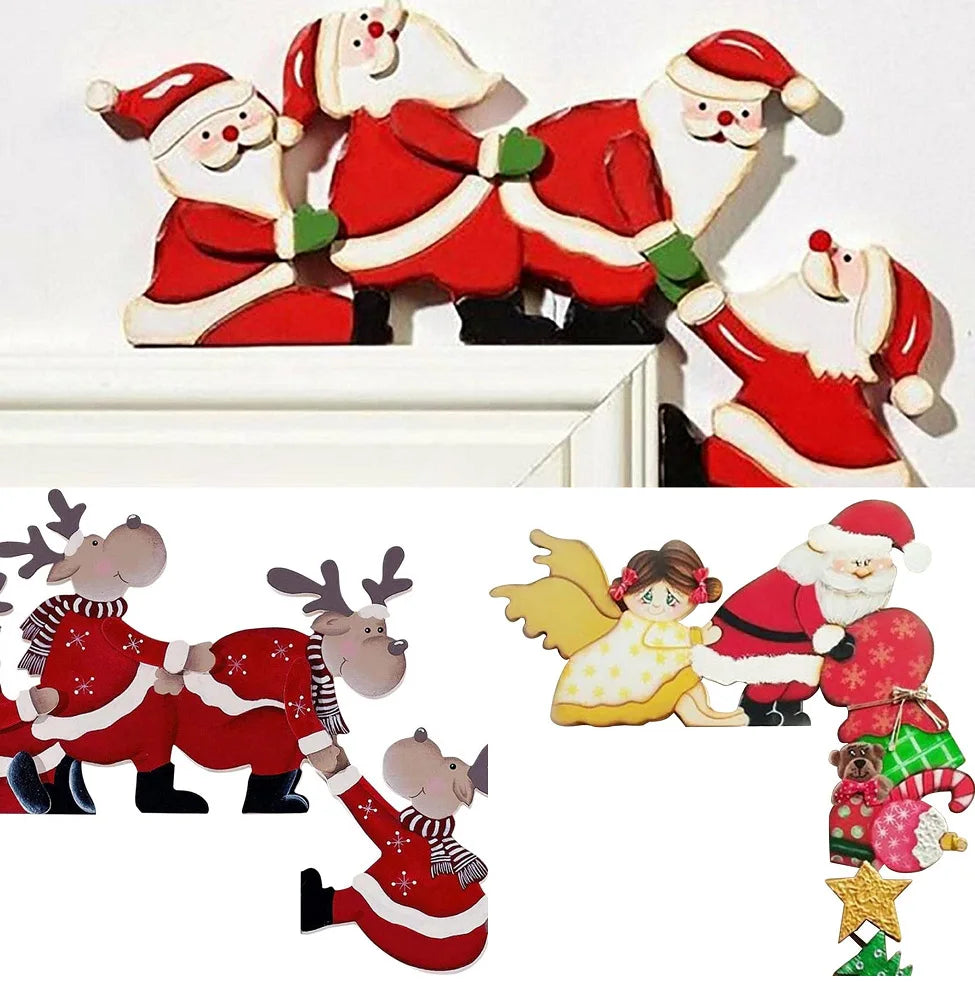 2025 Wooden Christmas Door Hanging Ornaments โ Festive Wall & Door Decor for Home, Merry Christmas & Happy New Year