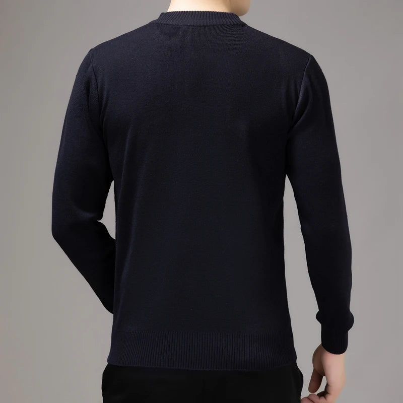 Casual Thick Warm Striped Knitted Pull Sweater Men Wear Jersey Dress Pullover Knit Sweaters Male Fashion