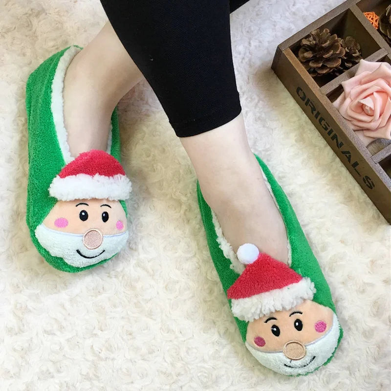 Fluffy Christmas House Slipper Socks β Kawaii Plush Winter Shoes, Cozy Cotton Anti-Skid Indoor Footwear for Women 2025