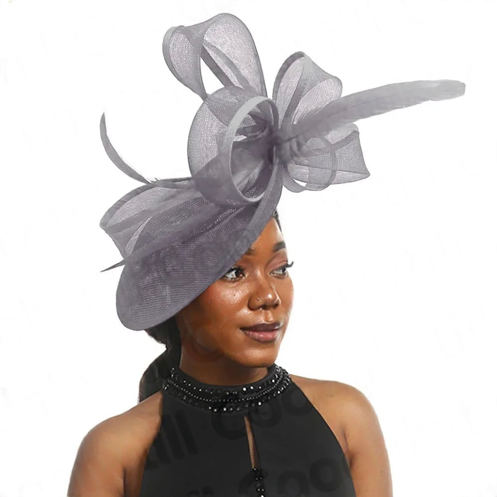 Femme Mariage Fascinator Hat β Elegant Feather Headpiece for Women, Formal Wedding, Church, Tea Party & Kentucky Derby