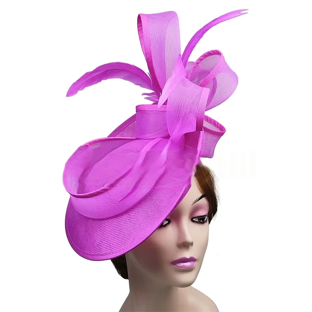 Femme Mariage Fascinator Hat β Elegant Feather Headpiece for Women, Formal Wedding, Church, Tea Party & Kentucky Derby