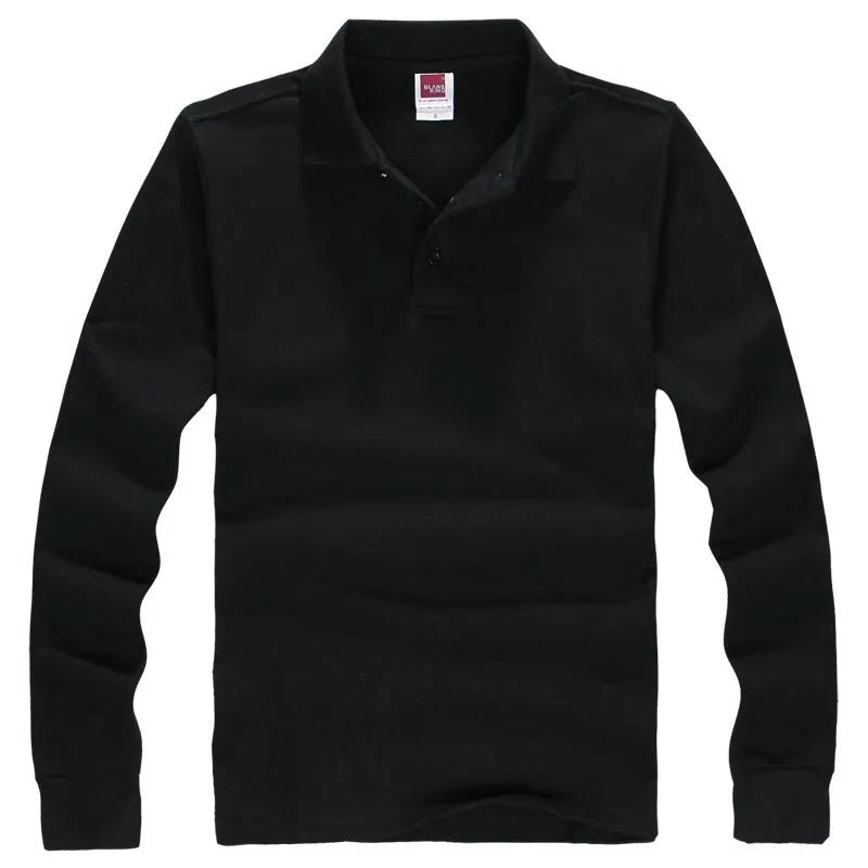 Classic Polo Shirt Men Long Sleeve Casual Cotton