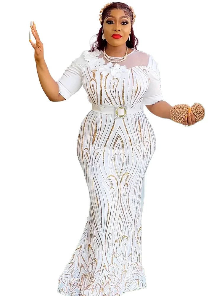 2025 Elegant Sequin Mermaid Gown – Luxury African Dubai Wedding & Evening Dress