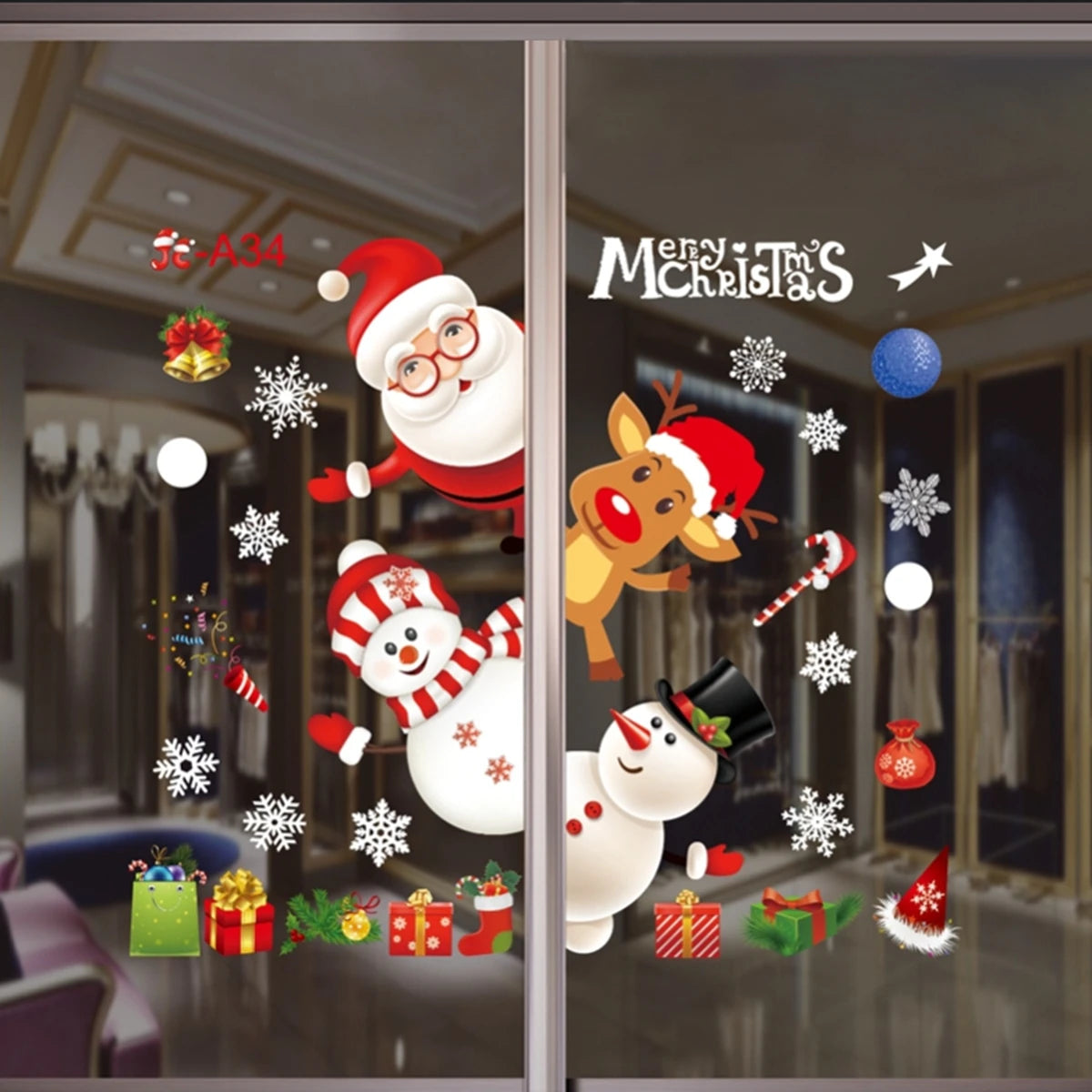 Christmas Wall & Window Stickers β Merry Christmas 2025 Home Decorations, Xmas Ornaments & New Year 2026 Gift