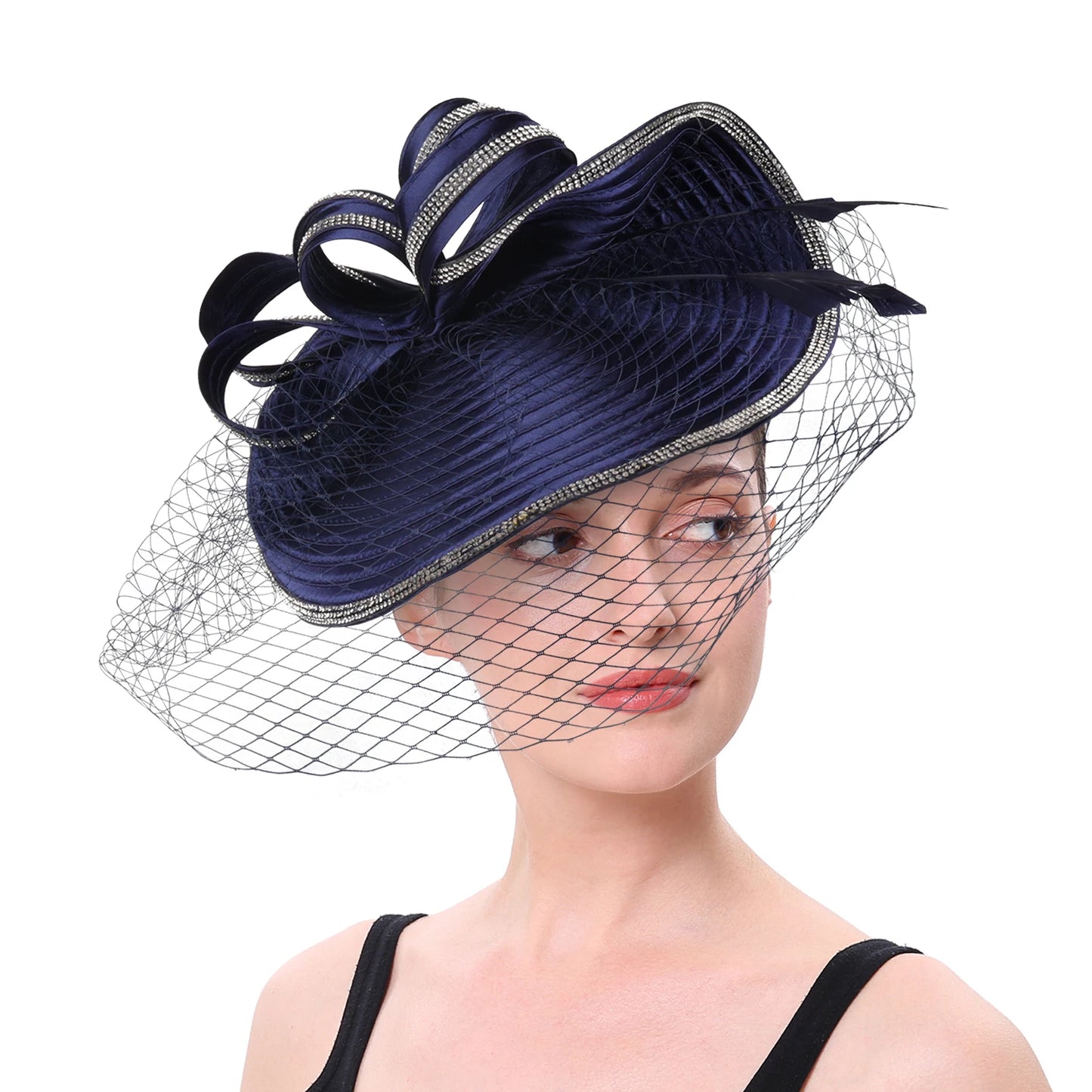 Fascinator Hat β Luxury Satin Church Hat for Ascot Races, Derby, Themed Parties & Bridal Headband