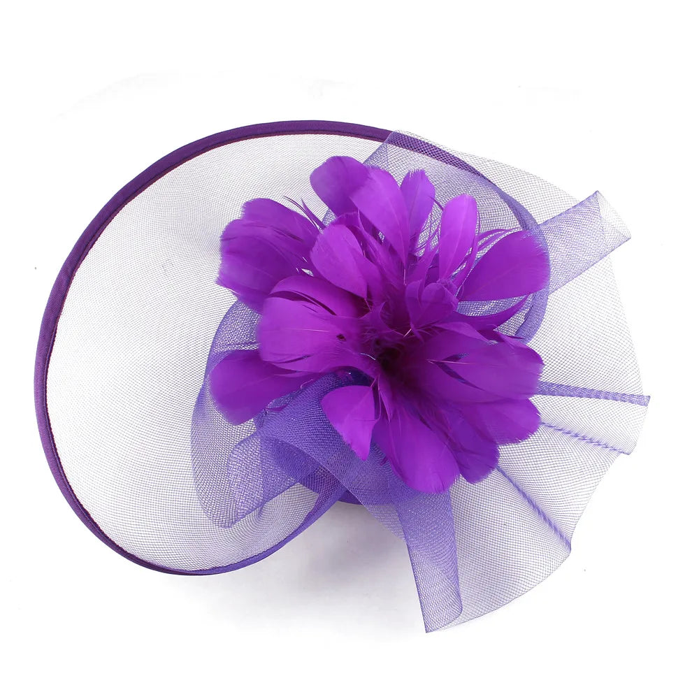 Purple Fascinator Hat for Women β Elegant Bow Headwear for Weddings, Kentucky Derby, Royal Ascot & Bridal Events