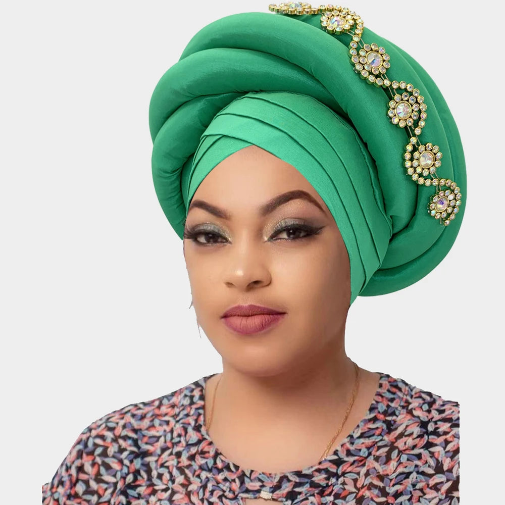 Diamonds Nigeria Raw Silk Autogele Headtie