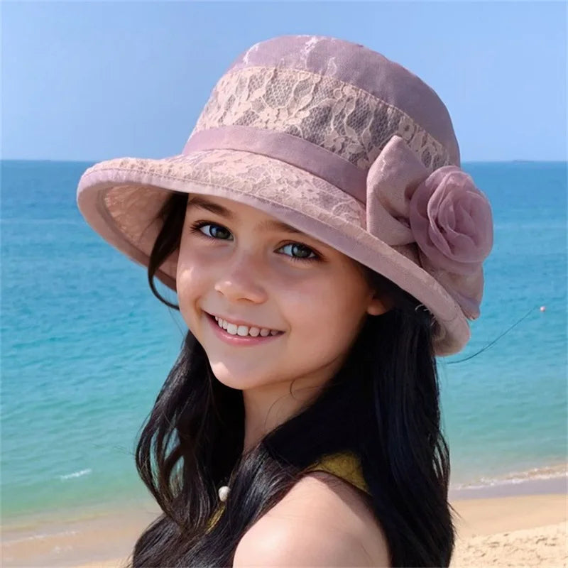 Vintage Women’s Cloche Hat with Floral Detail – Elegant Wide Brim Bowler Hat for Summer Church, Weddings & Outings