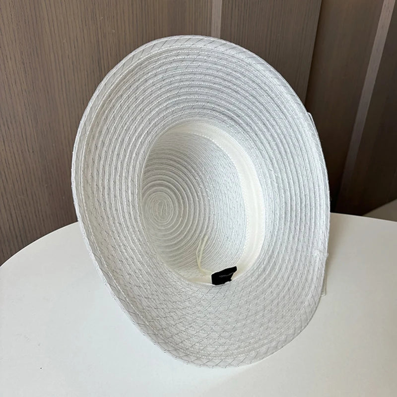 2025 Women’s Elegant Floral Organdy Sun Hat – Foldable Wide Brim Summer Beach Fedora Cap for Parties, Travel & Outdoor Wear