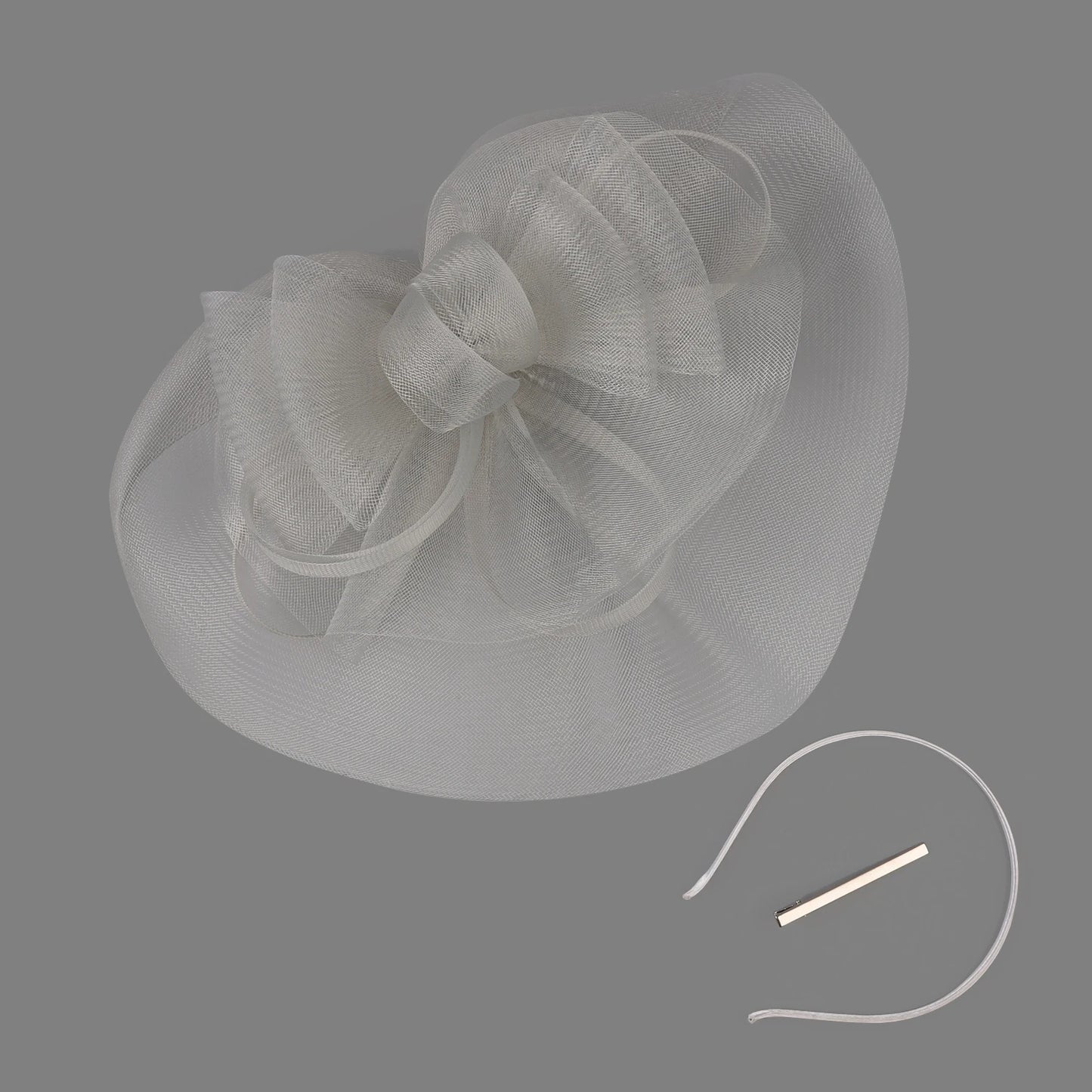 Big Flower Mesh & Feather Fascinator Headband – Elegant Bow Bridal Hair Accessories for Women