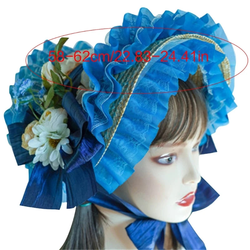 Handmade Lace Straw Sun Hat – Elegant Ribbon Wide Brim Hat for Women, Lolita Fashion Tea Party, Summer Beach & Travel