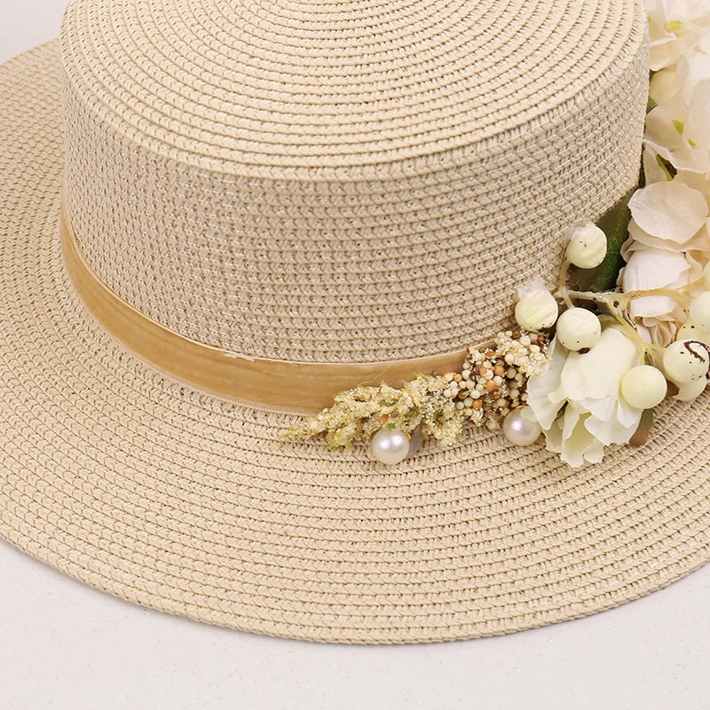 Floral UV Protection Sun Hat – Breathable Wide Brim Summer Beach Cap for Travel, Vacation & Outdoor Activities (Unisex)