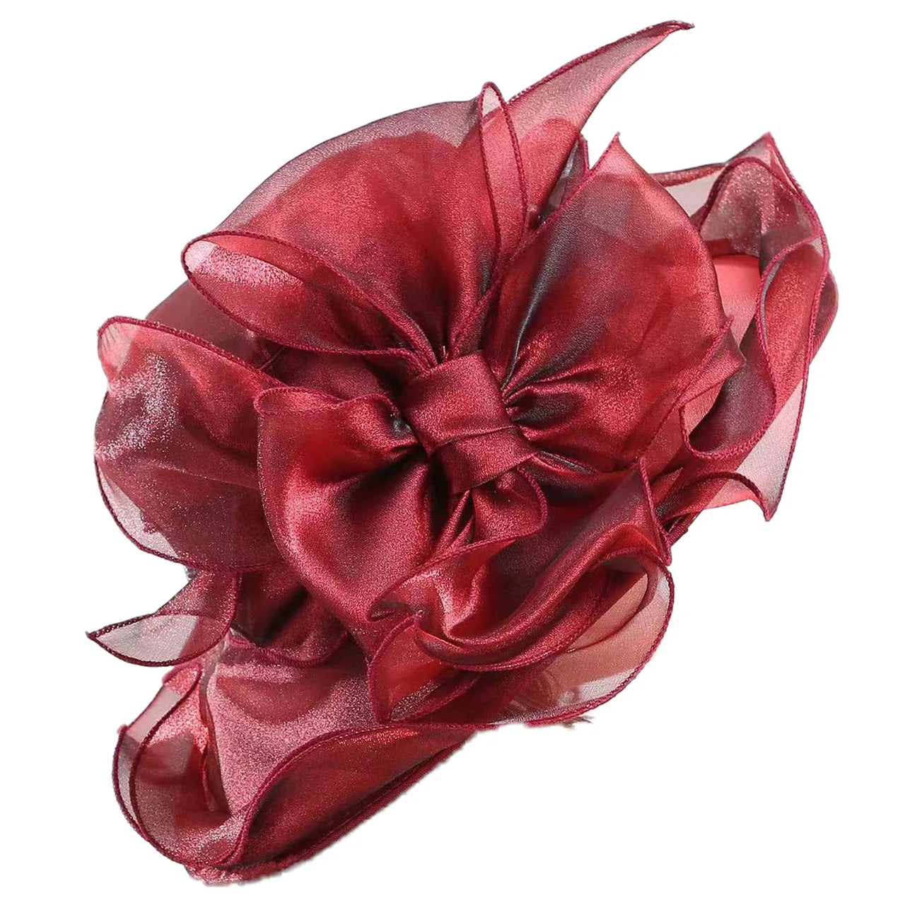 Women’s Organza Mesh Wide Brim Hat – Ruffle Summer Bridal Sun Hat for Weddings, Church, Parties & Beach