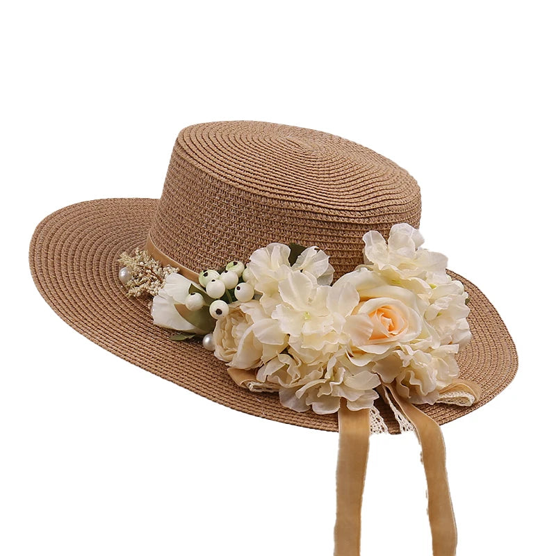 Floral UV Protection Sun Hat – Breathable Wide Brim Summer Beach Cap for Travel, Vacation & Outdoor Activities (Unisex)