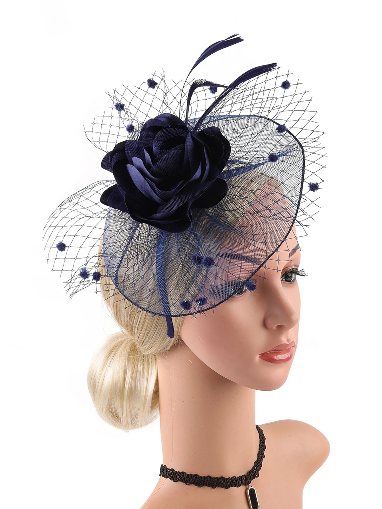 Elegant Multicolour Flower Feather Fascinator – Women’s Tea Party, Derby, Wedding & Cocktail Mesh Headpiece with Clip & Headband