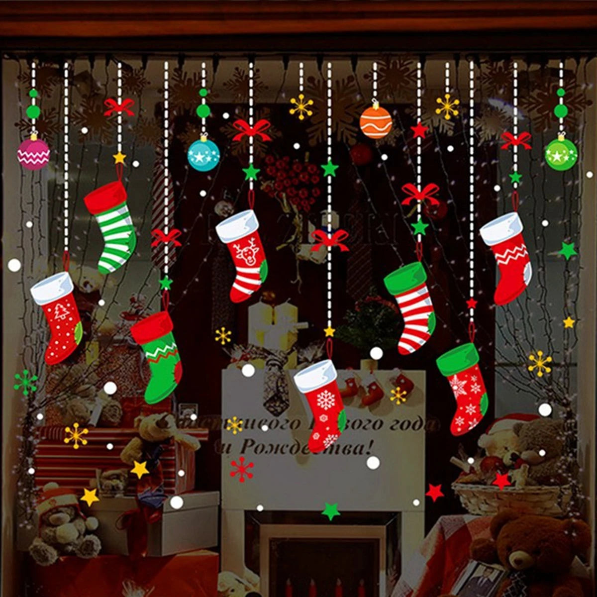 Christmas Wall & Window Stickers β Merry Christmas 2025 Home Decorations, Xmas Ornaments & New Year 2026 Gift
