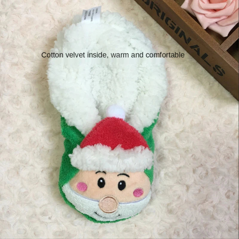 Fluffy Christmas House Slipper Socks β Kawaii Plush Winter Shoes, Cozy Cotton Anti-Skid Indoor Footwear for Women 2025