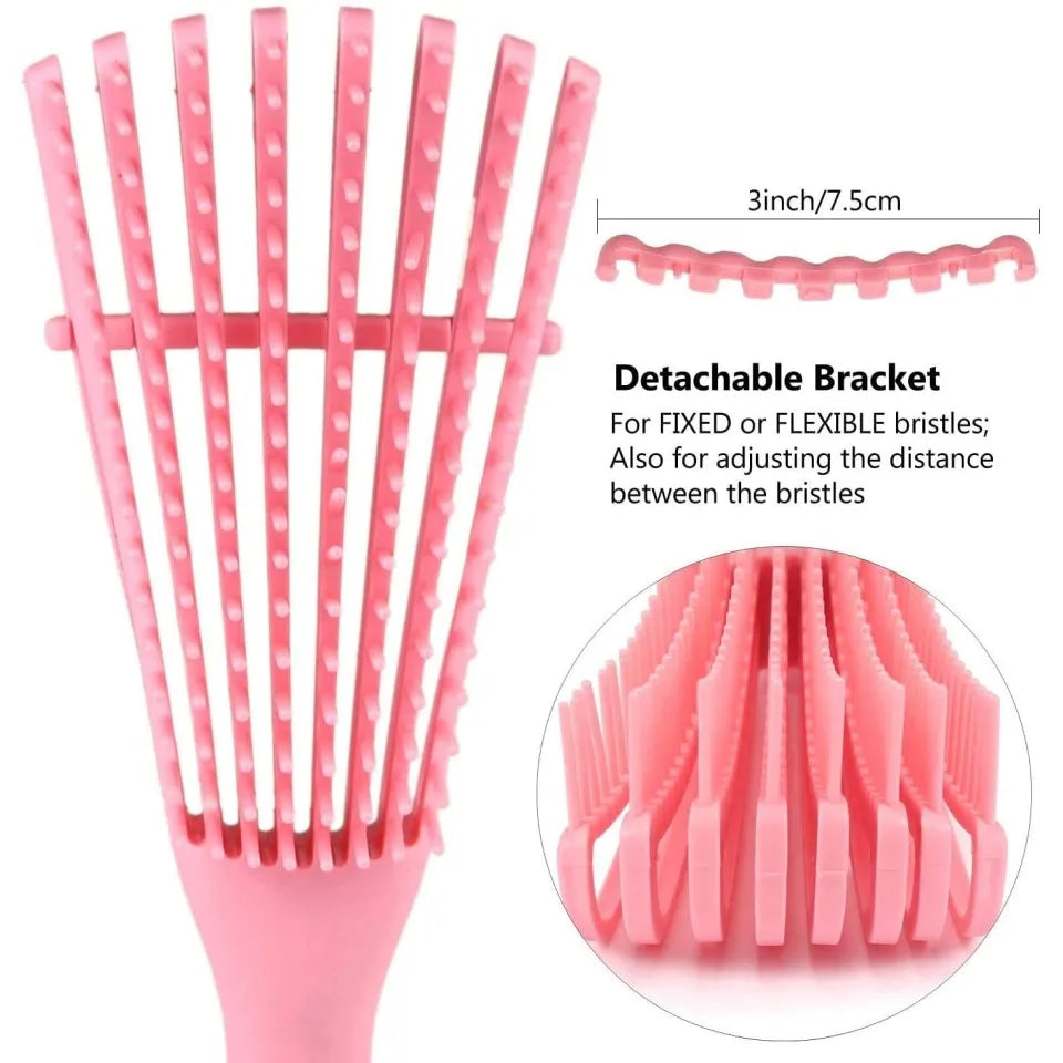 Detangling Exfoliating Hair Brush Massager Hair Comb for Curly Natural Hair, Afro America/African Hair Textured 3a to 4c Kinky Wavy/Curly/Wet/Dry/Oil/Thick/Long Hair for Men Women and Children.