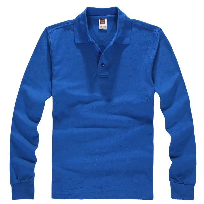 Classic Polo Shirt Men Long Sleeve Casual Cotton