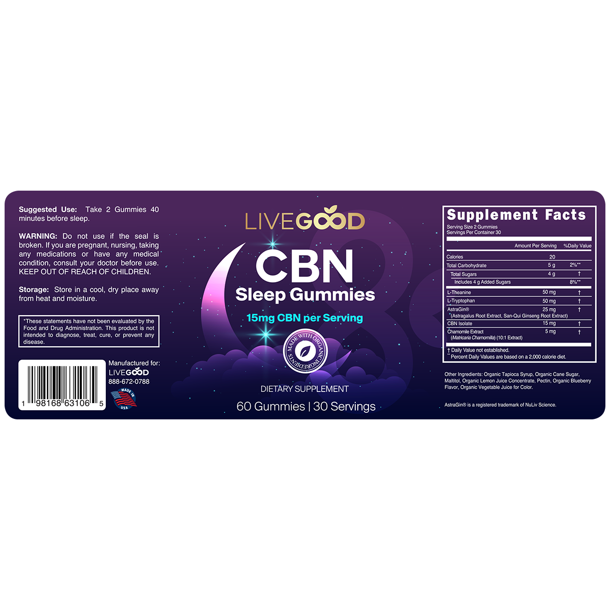 LiveGood CBN Sleep Gummies
