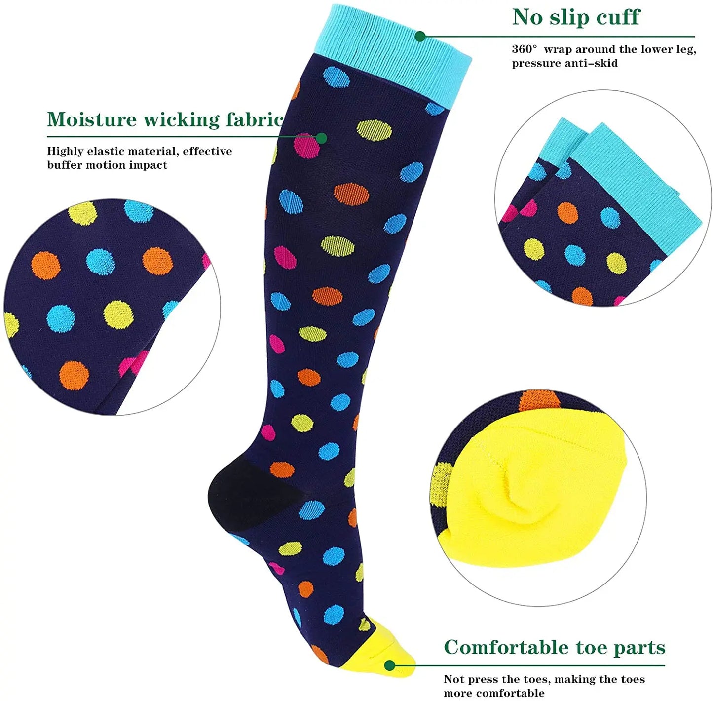 Christmas Compression Socks β Festive Santa & Tree Design Stockings for Men & Women, Winter Support & Varicose Vein Relief