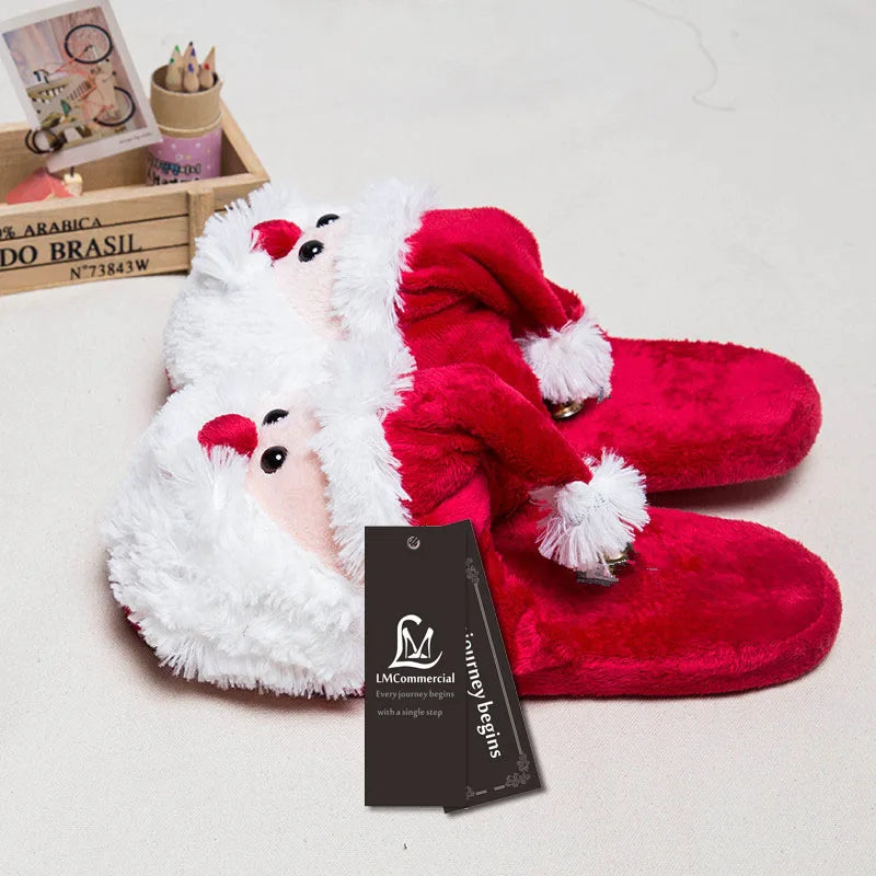 Winter Christmas Home Slippers β Custom Furry Indoor Shoes for Men & Women, Cute & Funny Unisex Gift