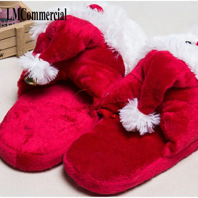 Winter Christmas Home Slippers β Custom Furry Indoor Shoes for Men & Women, Cute & Funny Unisex Gift
