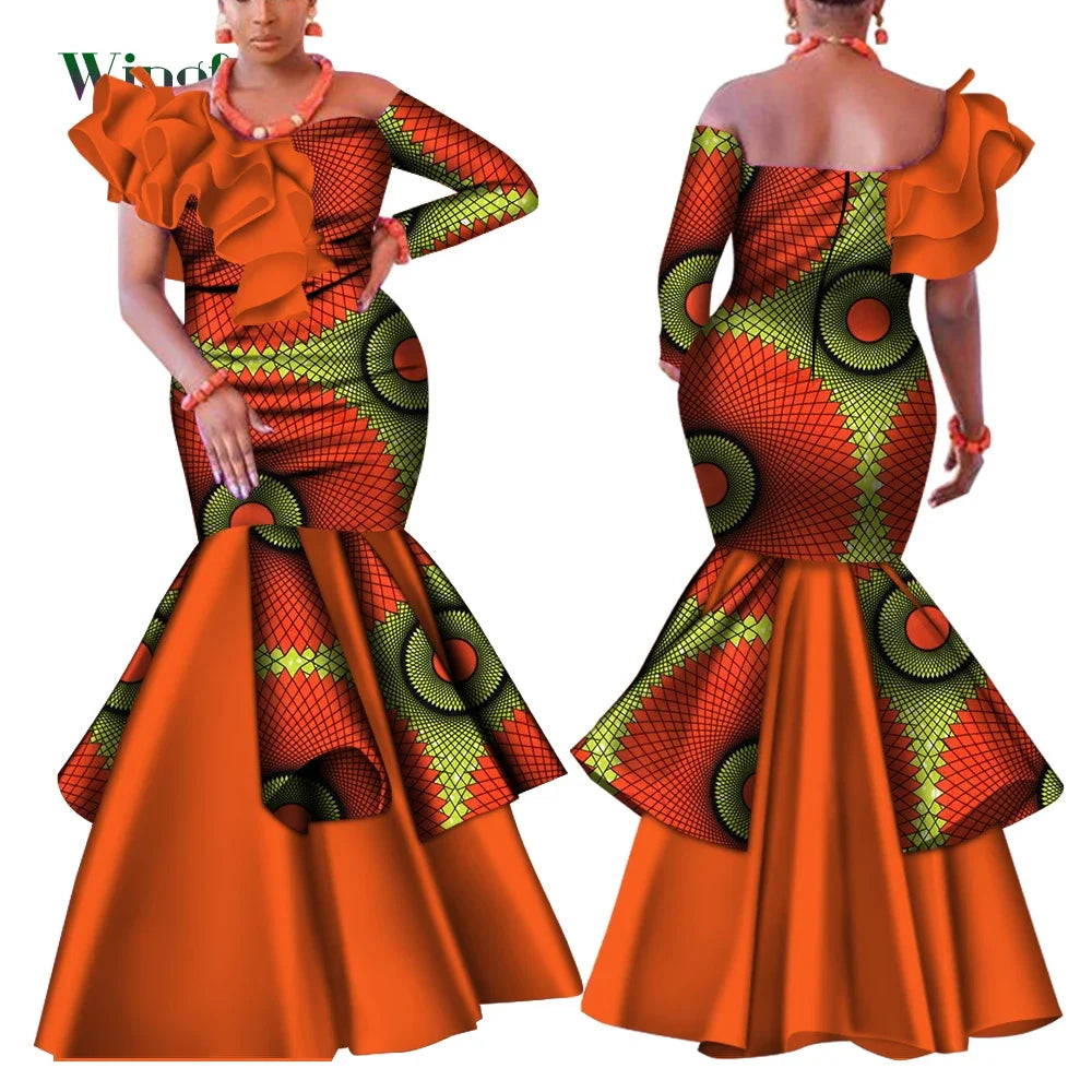 Dashiki African Mermaid Dress, Ankara Gown, African maxi mermaid, African prom dress, African prom 2024