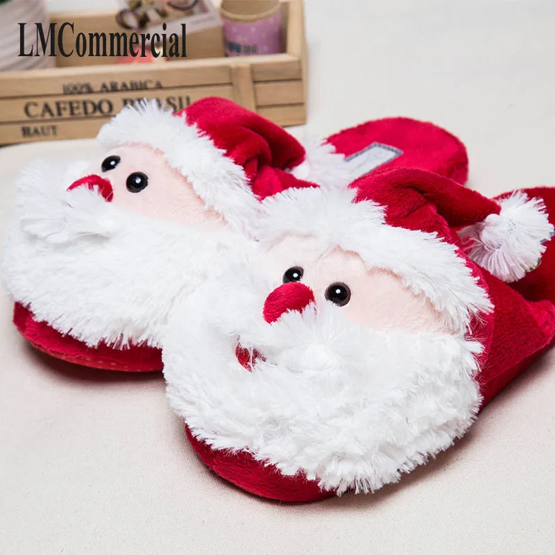 Winter Christmas Home Slippers β Custom Furry Indoor Shoes for Men & Women, Cute & Funny Unisex Gift