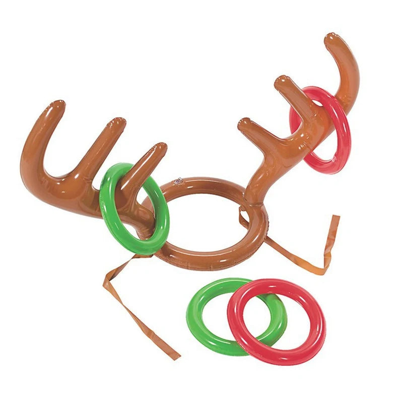 Christmas Inflatable Reindeer Antler Ring Toss Game β Fun Santa Party Toy for Kids, Outdoor New Year Gift