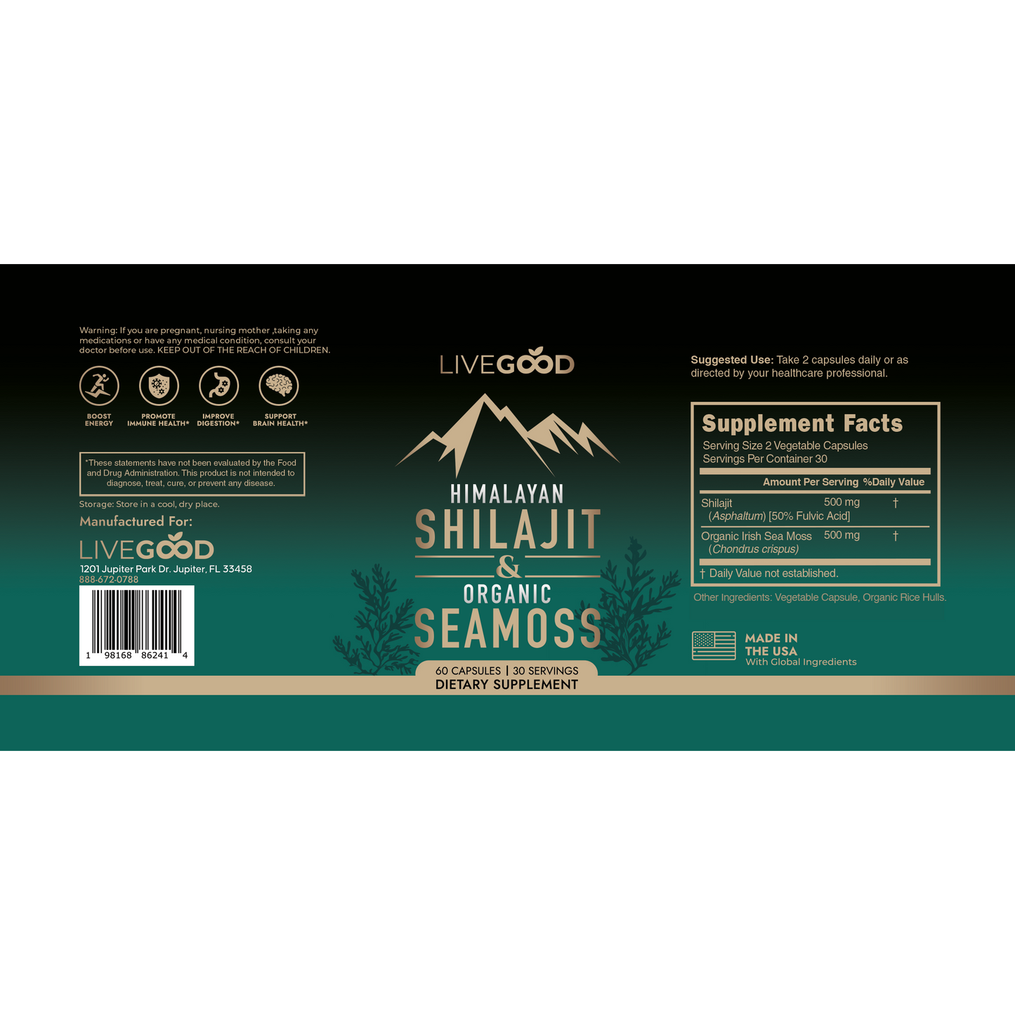 LiveGood Himalayan Shilajit & Organic Sea Moss