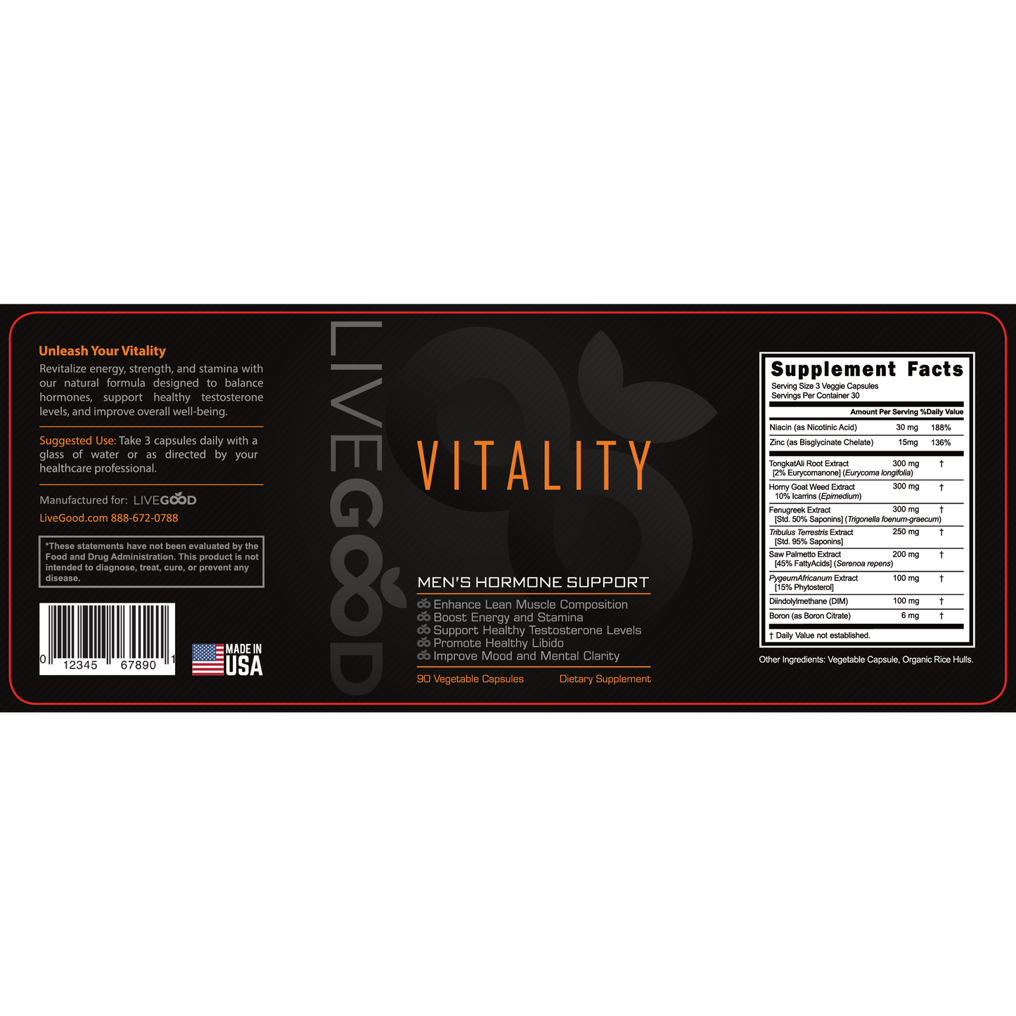 LiveGood Vitality – Men's Hormone Support