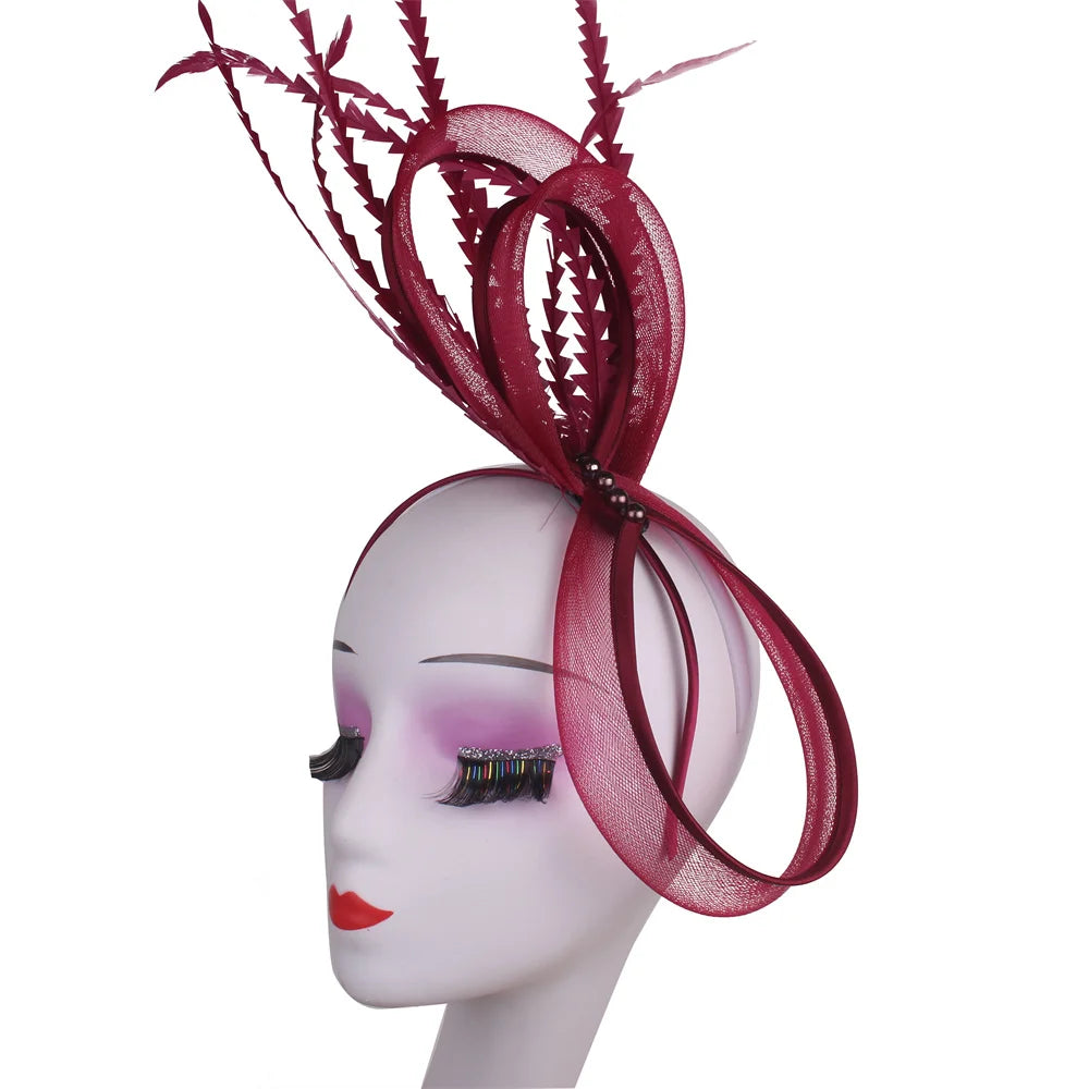 Women's Elegant Bow Fascinator β Feather Pillbox Hat with Veil for Weddings, Parties, Derby & Bridal Headwear
