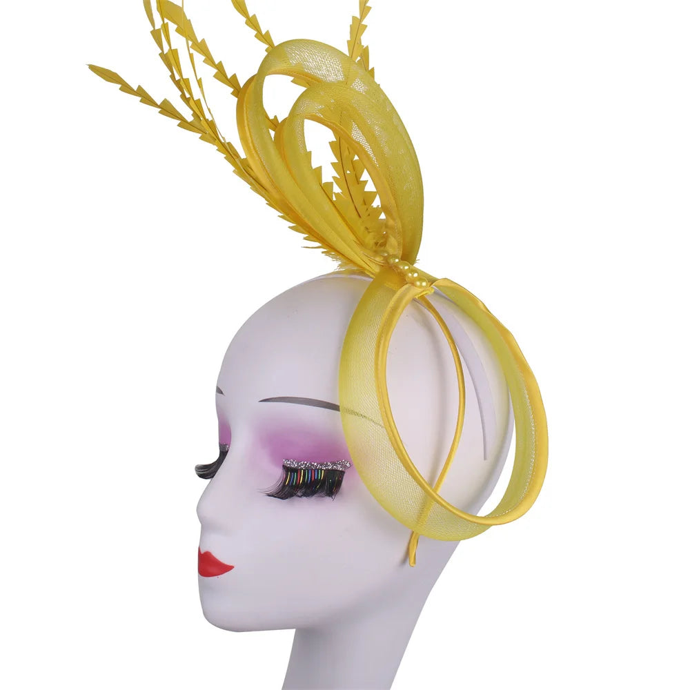 Women's Elegant Bow Fascinator β Feather Pillbox Hat with Veil for Weddings, Parties, Derby & Bridal Headwear