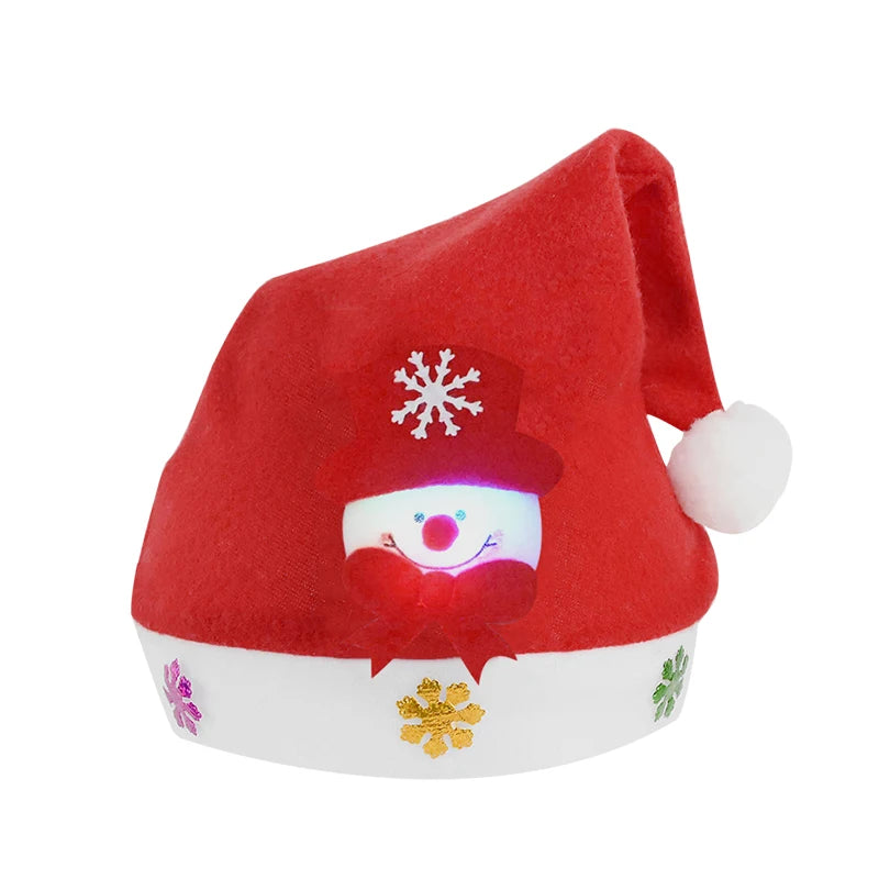 Red Christmas Santa Hat β Warm Cotton Xmas Cap with Lights, Perfect for Adults & Kids, New Year & Navidad Gifts