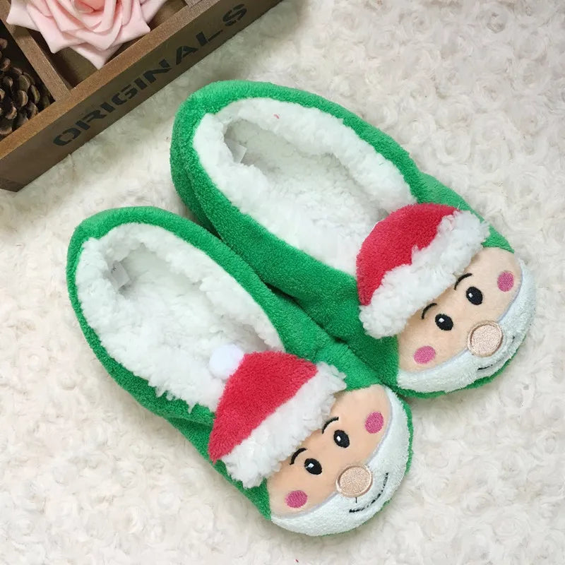 Fluffy Christmas House Slipper Socks β Kawaii Plush Winter Shoes, Cozy Cotton Anti-Skid Indoor Footwear for Women 2025
