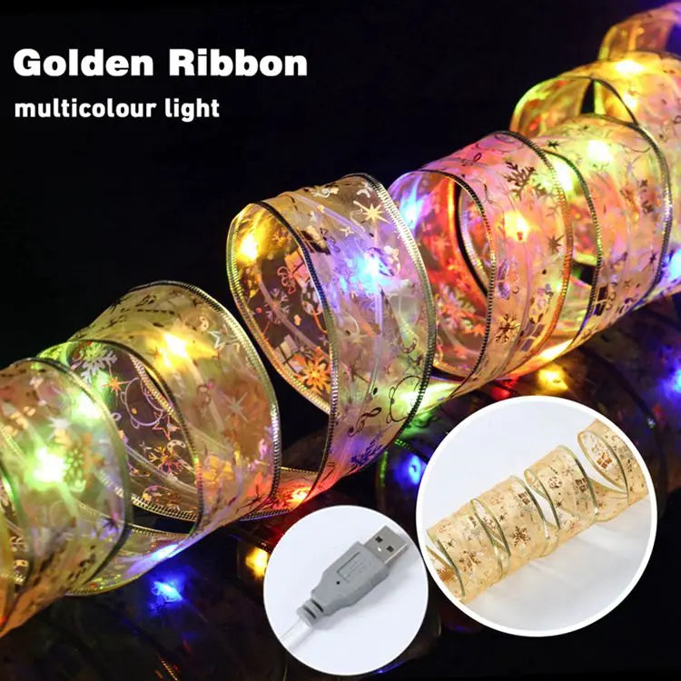Ribbon Fairy Light Christmas Decorations β 2025 Xmas Tree Ornaments, String Bows & New Year 2026